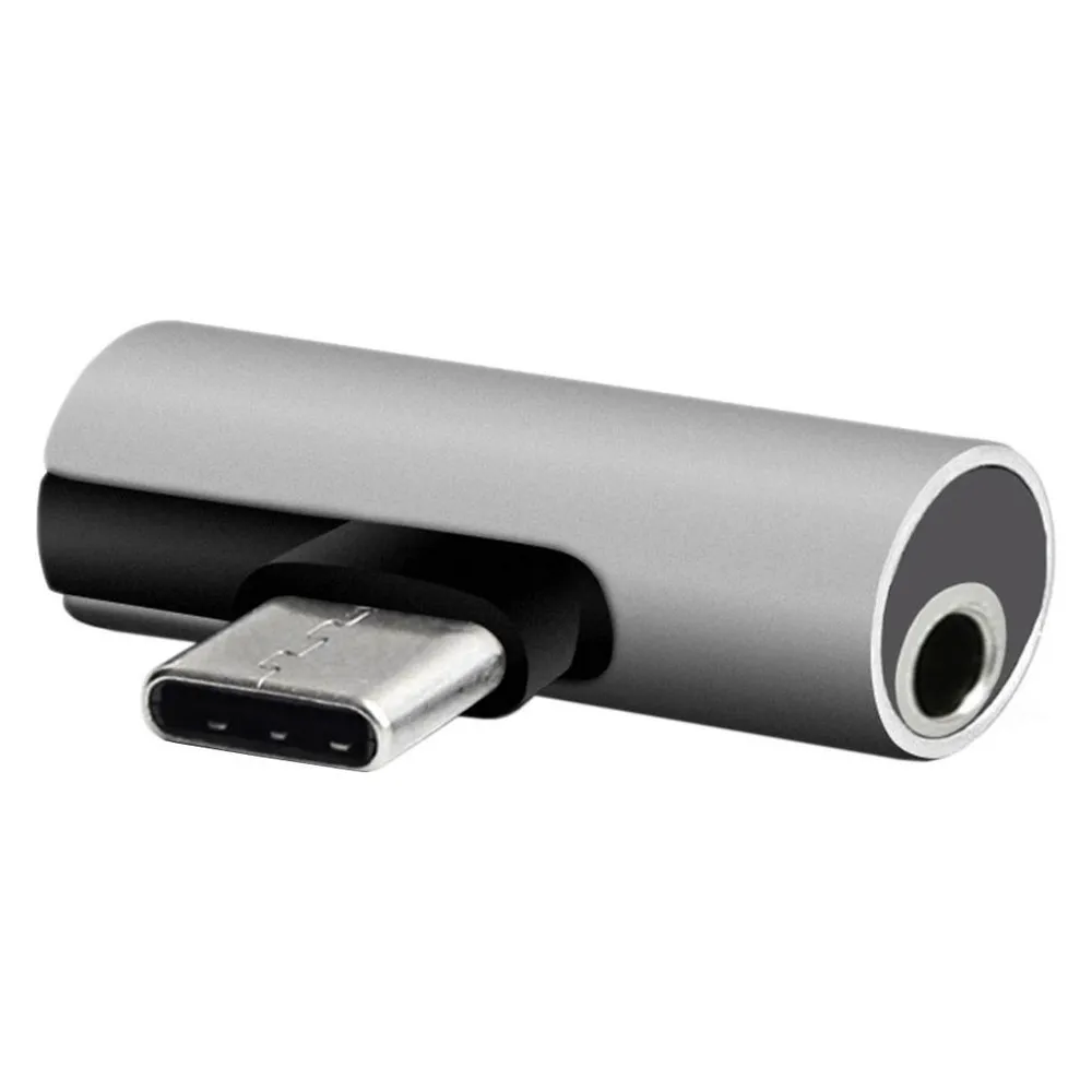 Setty Adapter USB-C - Audiobuchse 3,5mm + USB-C AD-C-JC-7 Sliver