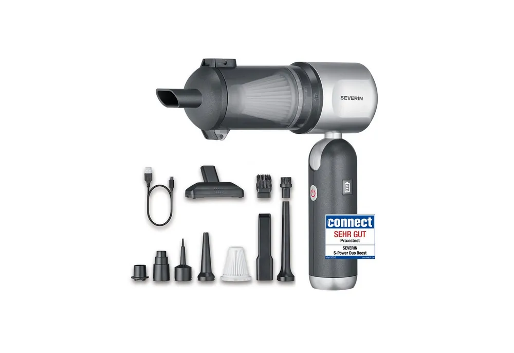 Severin Akku-Handstaubsauger S-Power DuoBoost, HV 7149, 120 W, 3-in-1, Luftbläser & Aufpumper, 17000Pa, kabellos, 120W, anthrazit