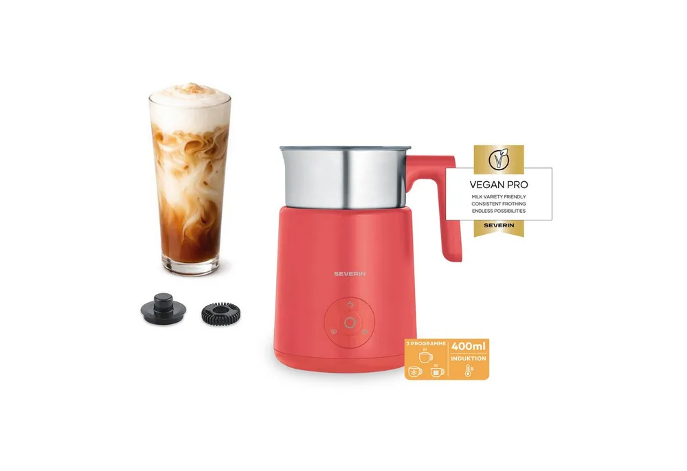 Severin Milchaufschäumer SPUMA LITE SM 3595, 500 W, kaltes & warmes Aufschäumen, Schoko-Funktion, auch vegane Milch, pink