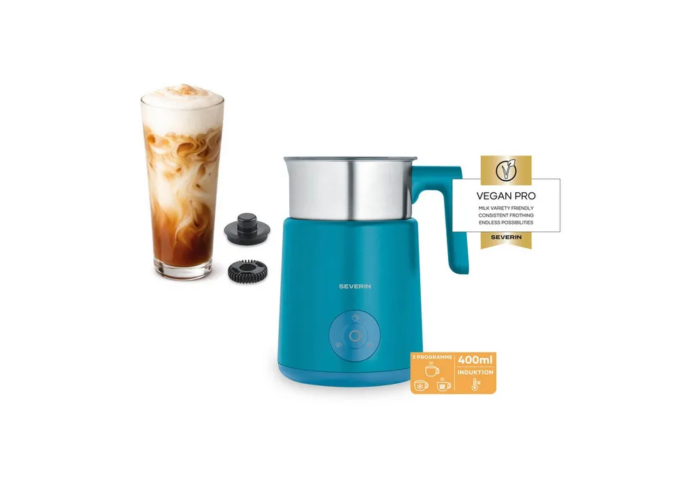 Severin Milchaufschäumer SPUMA LITE SM 3596, 500 W, kaltes & warmes Aufschäumen, Schoko-Funktion, auch vegane Milch, blau