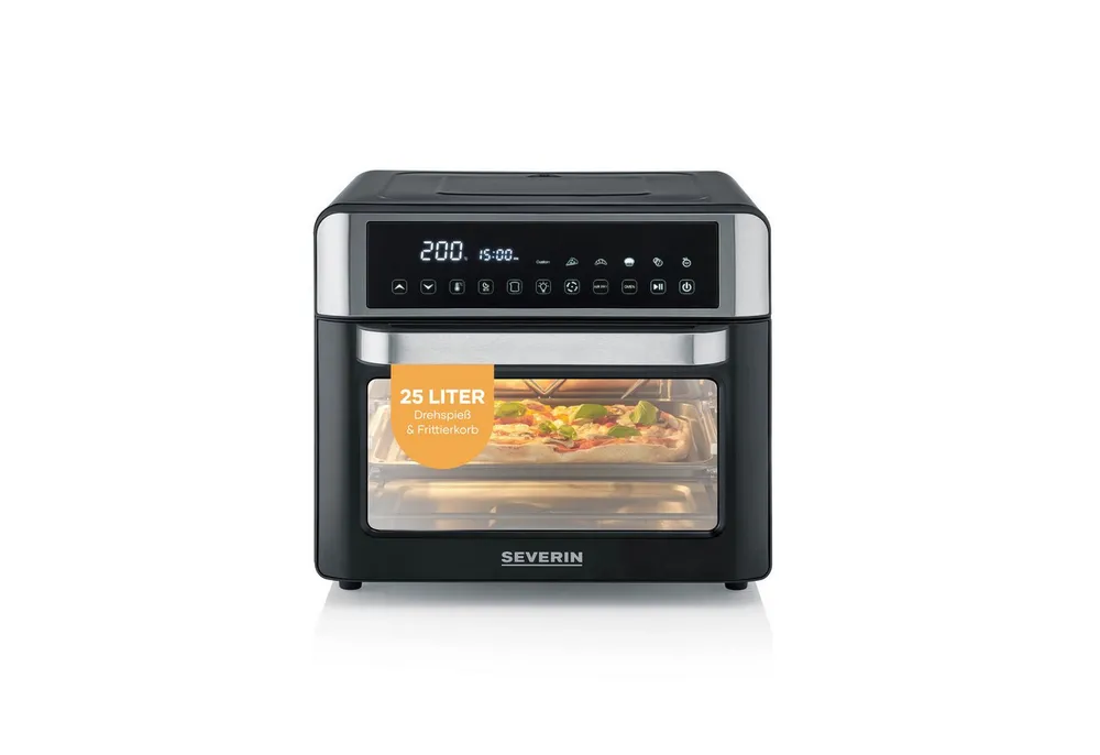 Severin Minibackofen TO 9579, 2-in-1 Backofen & Air Fryer, 25 l Garraum, 12 Automatikprogramme, kein