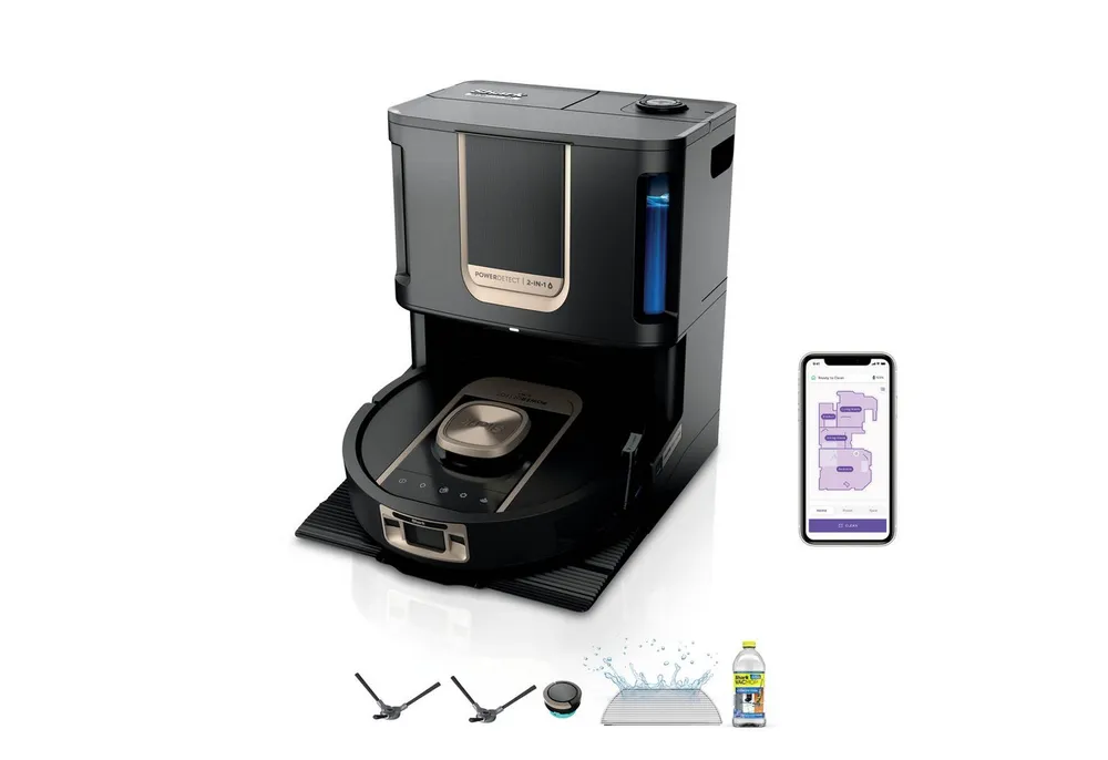 Shark Saugroboter Shark ThermaCharged PowerDetect Saugroboter RV2900XEEU, 650 W, beutellos, beheizte Basisstation verwendet 85°C heißes Wasser und 80°C warme Luft