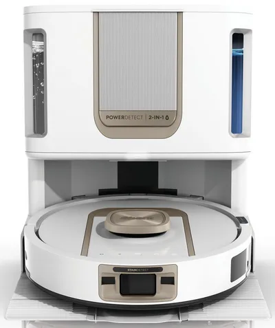 Shark Saugroboter Shark ThermaCharged PowerDetect Saugroboter RV2900XEEUWH, 650 W, beutellos, beheizte Basisstation verwendet 85°C heißes Wasser und 80°C warme Luft