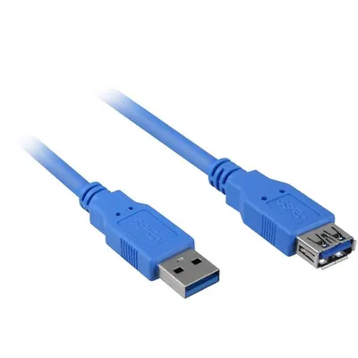 USB 3.0 Verlängerungskabel Sharkoon 3 m Blau Männlich/Weiblich 5 Gbit/s