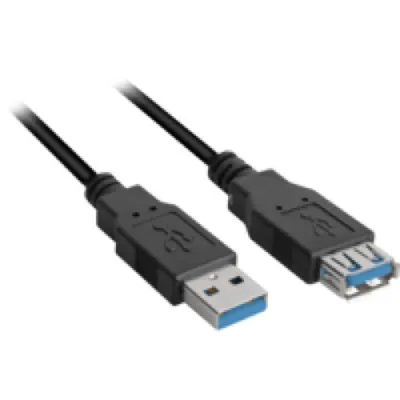 USB-Verlängerungskabel Sharkoon 1 m USB 3.2 Gen 1 Schwarz
