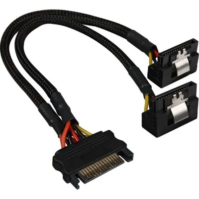 Sharkoon SATA 90° Y-Stromkabel - Schwarz - 20 cm