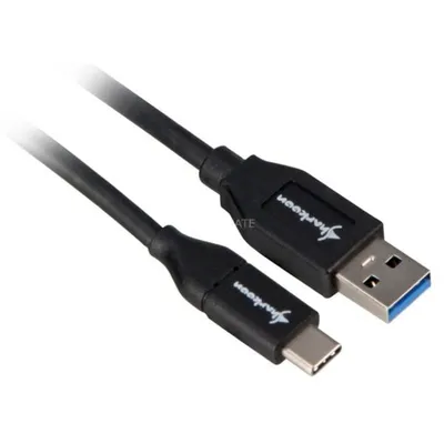 Sharkoon USB-A auf USB-C Kabel USB 3.1 Gen 2 50 cm Schwarz