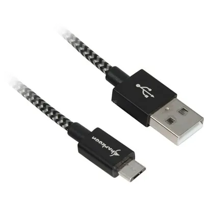 Sharkoon USB 2.0 Kabel USB-A auf Micro-USB geflochten 1 m