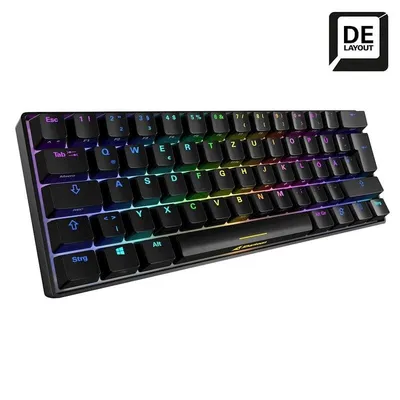Tastatur Sharkoon SKILLER SGK50 S4 mechanisch kompakt mit Kailh Brown Switches und RGB deutsch