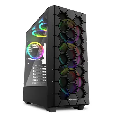 Sharkoon RGB Hex Tempered Glass USB 3.0 Schwarz