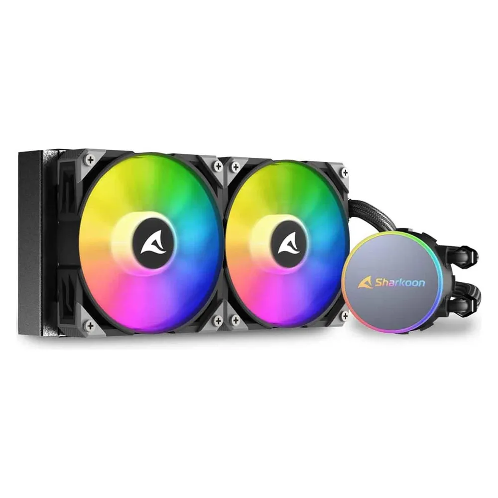 Flüssigkeitskühlung Sharkoon S70 RGB 240mm 2 Lüfter RGB