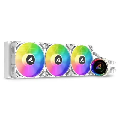 Flüssigkeitskühlung Sharkoon S90 RGB 360mm 3 Lüfter Weiß RGB