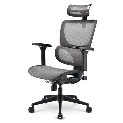 Bürostuhl Sharkoon OfficePal C40M Grau mit Mesh-Sitz und Mesh-Rückenlehne