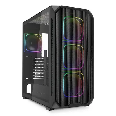 Gehäuse Sharkoon AK5M RGB Midi Tower ATX mit 4x 120mm RGB Lüfter USB-C TRRS