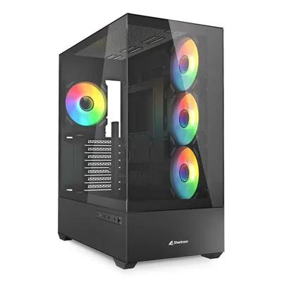 PC Sharkoon AK6 RGB Schwarzes Glas ATX micro ATX Mini-ATX RGB Lüfter PC