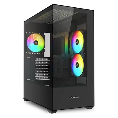 PC-Gehäuse Sharkoon SK6 ARGB Mittelturm Gehäuse Glas Schwarz ARGB