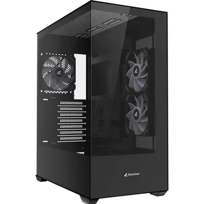 PC-Gehäuse Sharkoon SK6 ARGB Mittelturm Gehäuse Glas Schwarz ARGB