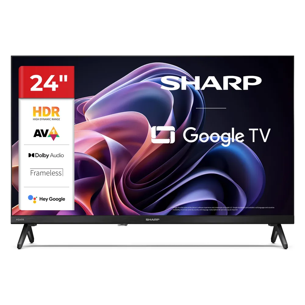 TV Sharp LED 24HF2265E 24" HD Ready 60Hz Smart TV Google TV HDR10 HLG