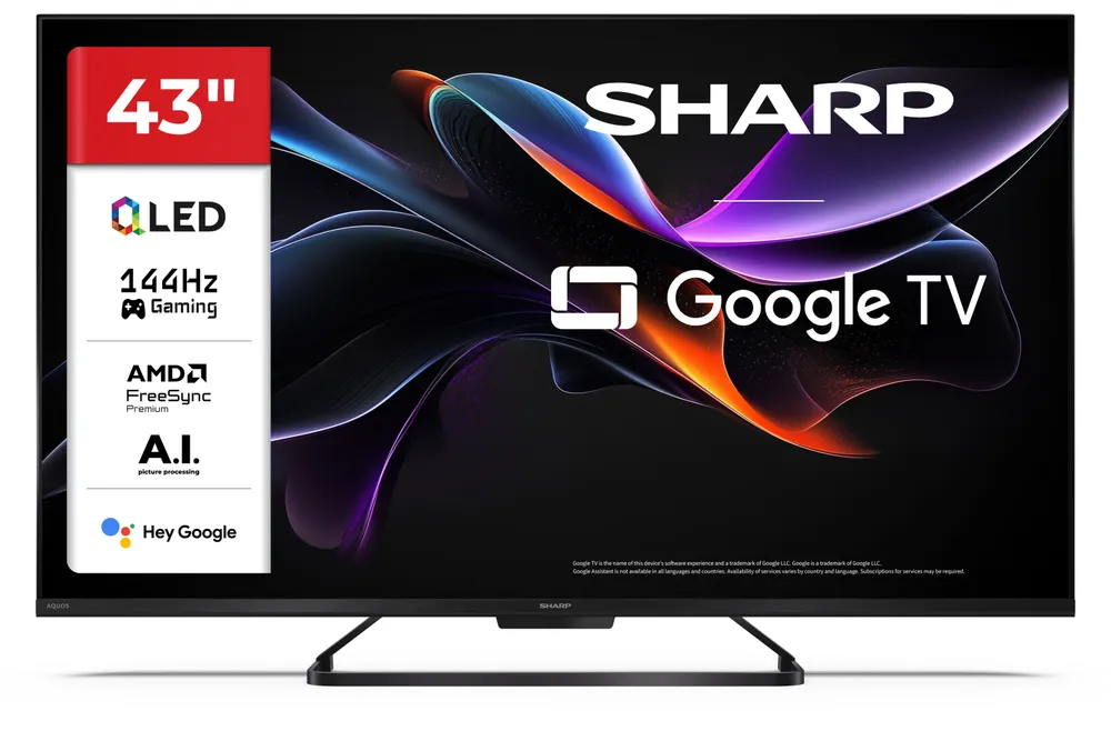 Sharp QLED 43HR7265E 43" 4K Ultra HD 120Hz Smart TV Google TV Dolby Vision
