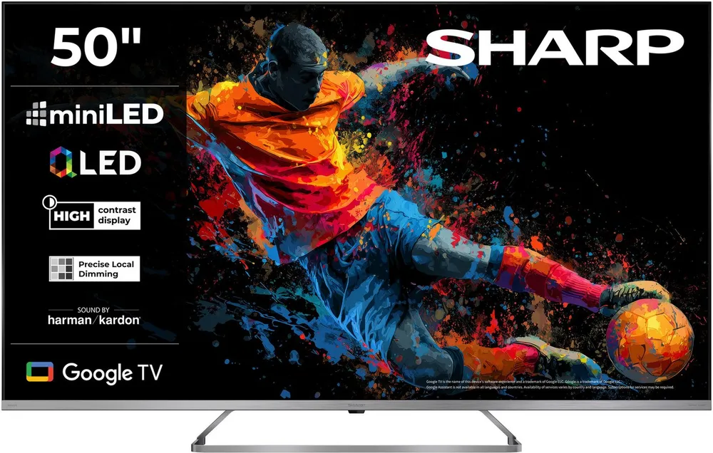 Sharp 4T-C50JPx QLED Mini LED-Fernseher (126 cm/50 Zoll, 4K Ultra HD, Smart-TV, Google TV)