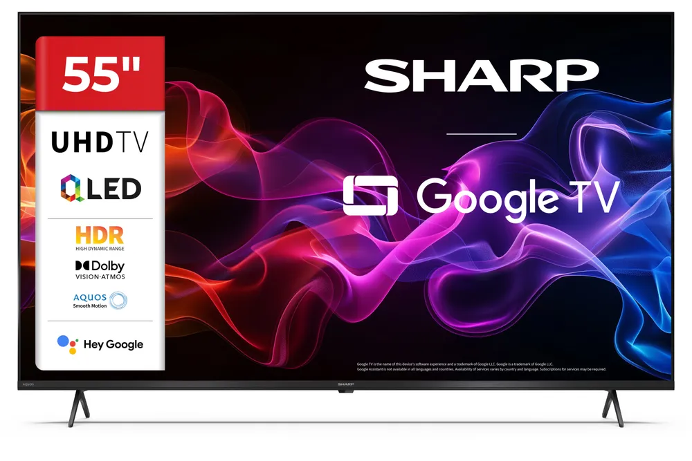 Sharp 4T-C55HP_ QLED-Fernseher (139 cm/55 Zoll, 4K Ultra HD, Smart-TV, Google TV)