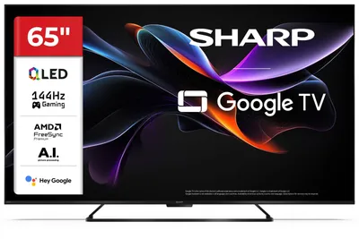 Sharp 4T-C65HRx QLED-Fernseher (164 cm/65 Zoll, 4K Ultra HD, Smart-TV, Google TV)