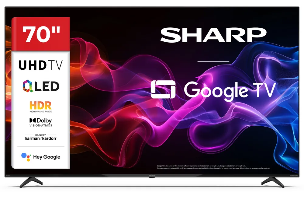 Sharp 4T-C70HPx QLED-Fernseher (177 cm/70 Zoll, 4K Ultra HD, Smart-TV, Google TV)