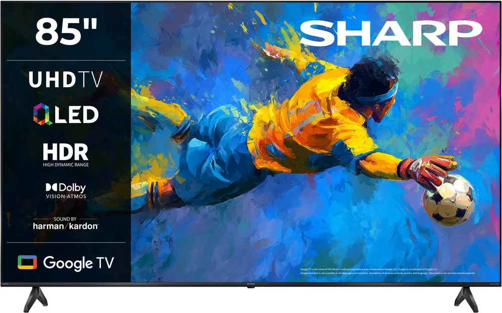 Sharp 4T-C85HPx QLED-Fernseher (215 cm/85 Zoll, 4K Ultra HD, Smart-TV, Google TV)