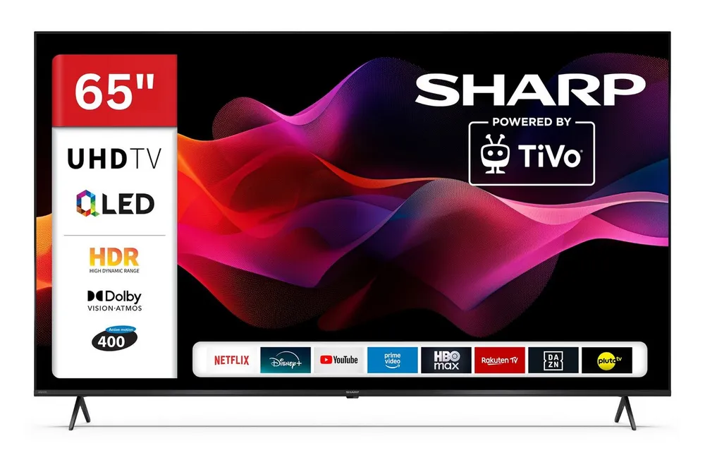Sharp 65HM5745E QLED-Fernseher (164 cm/65 Zoll, 4K Ultra HD, Smart TV powered by TiVo, Smart TV by TiVo, HDR Dolby Vision & Atmos, Triple-Tuner)