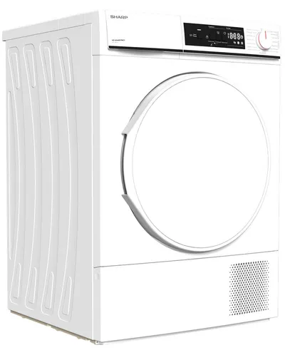 Sharp Wärmepumpentrockner KD-NHA8S7PW21-DE, LED Trommelbeleuchtung, Knitterschutzfunktion, Restlaufanzeige