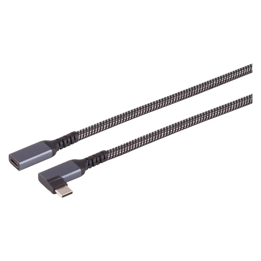 Shiverpeaks S/CONN maximum connectivity USB-C Verlängerungskabel, 3.2, 90°, PD, Textil, 1,5m