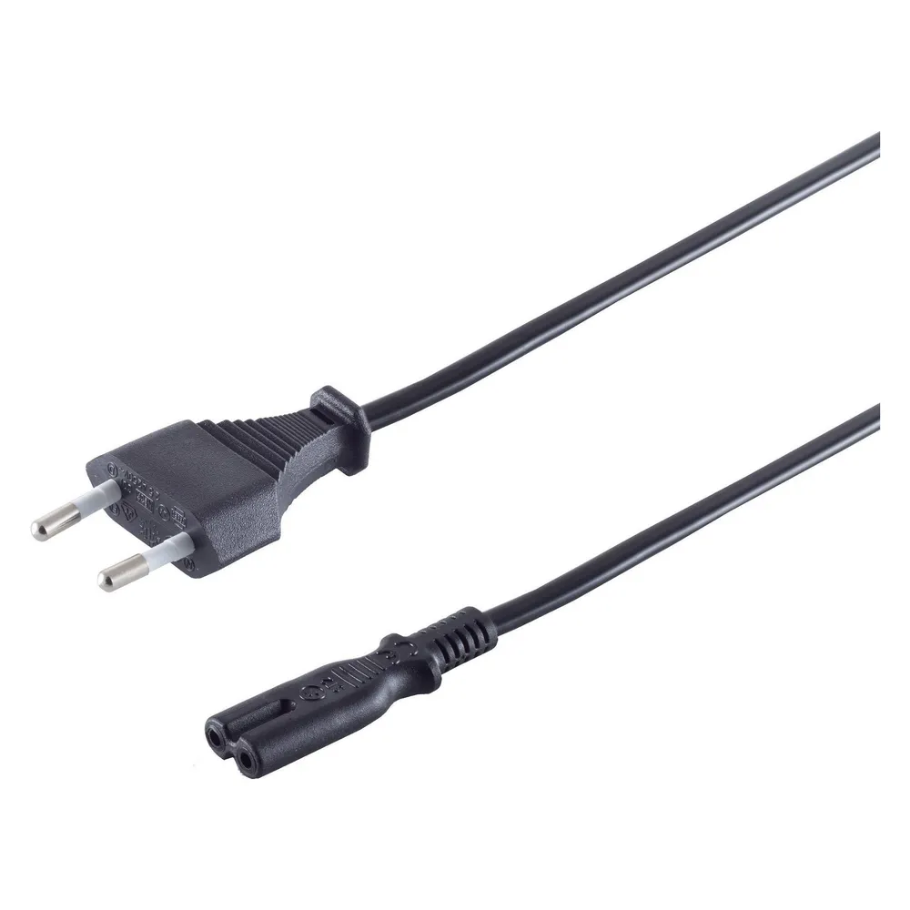 Shiverpeaks Netzanschlusskabel, Eurostecker an Euro 8 Bu. 2m Doppelnute, VDE, 2,0m (109213)