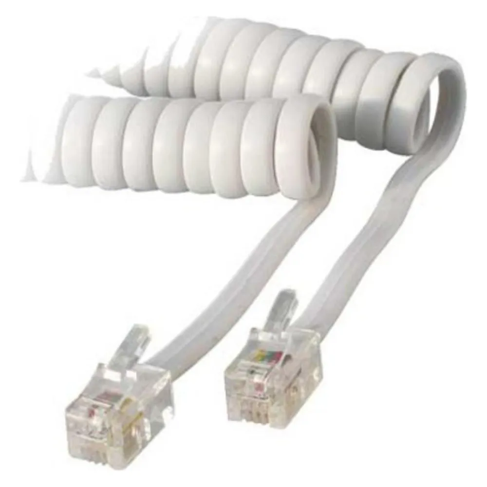 Shiverpeaks Hörerkabel gewendelt 2 m Western/Western 4/4 weiss