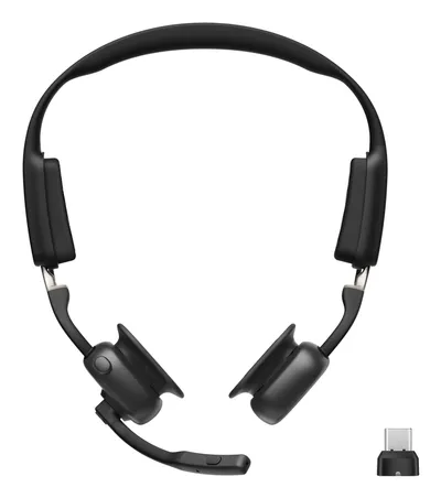 Kopfhörer Shokz OpenMeet kabellos Bluetooth mit Geräuschunterdrückung, Mikrofon, Knochenschall, Schwarz