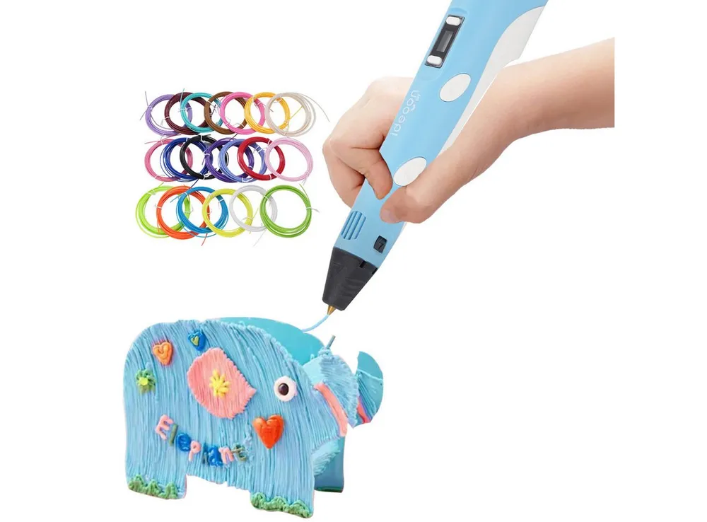 shop'n smile ideoon 3D-Drucker-Stift 3D-Drucker-Stift Set mit USB 3D-Stift inkl. 20 bunten PLA-Filamenten, Keramik-Düse, 170-235°C, inkl. 20x 5m PLA-Filament & USB