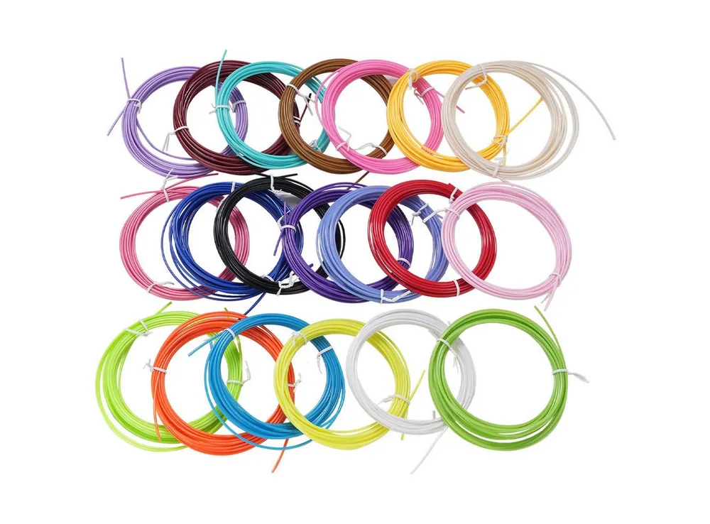 shop'n smile ideoon Filament PLA Filament-Set für 3D-Stifte 20 Farben à 5m Ø 1,75mm kreativ & bunt, 3D-Stift Filament 20x 5m PLA in bunten Farben Ø 1,75mm für 3D-Kunst