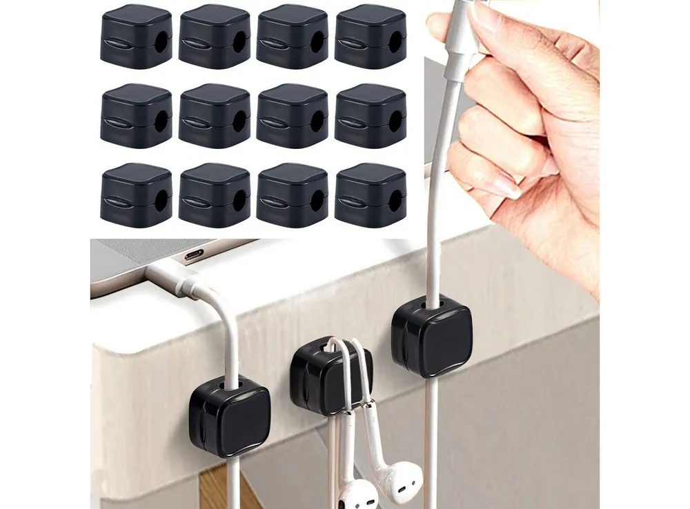 shop'n smile ideoon Kabelführung Kabelorganizer Set (6er/12er) Magnet-Kabelhalter selbstklebend (12-St., 6er-Set & 12er-Set, in 2 Farben), Magnetclip, selbstklebend mit starkem Halt, für Kabel bis Ø 7,5 mm