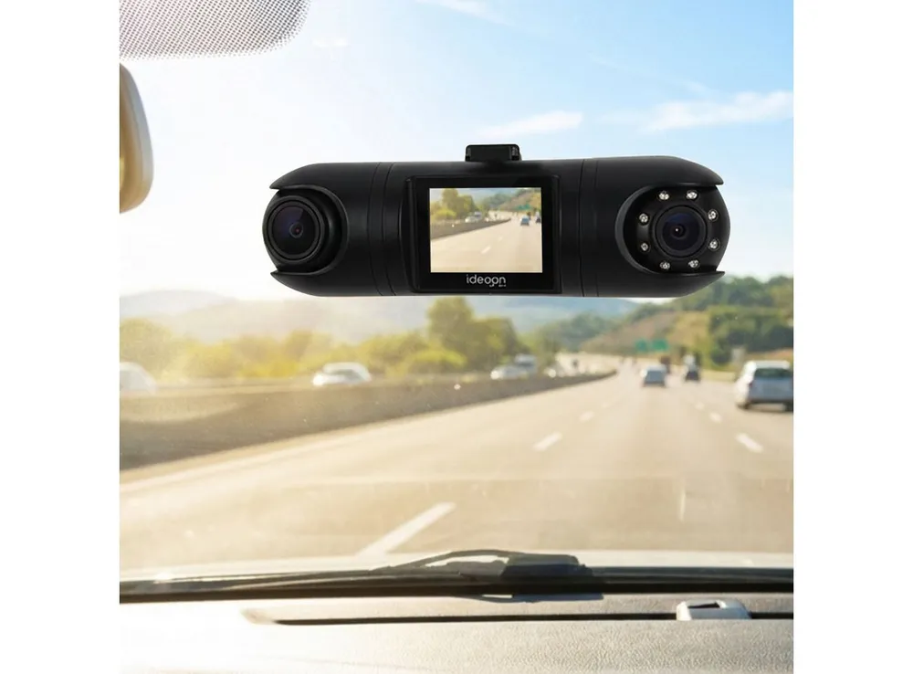 shop'n smile ideoon QHD Dual Premium Auto Kamera mit GPS & G-Sensor Dashcam (IR-Nachtsicht, 2K Video-Qualität, 24h Ultra-Weitwinkel Überwachung)
