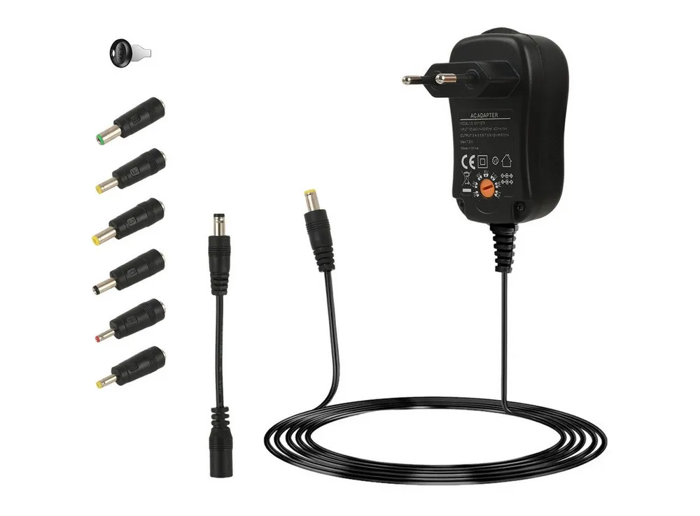 shop'n smile ideoon Universal Netzteil 3-12V 600mA 7,2W 6 Adapter & Pol-Wender Universal-Netzteil (doppelte/verstärkte Isolierung, Schaltnetzteil für Kleingeräte, Kabel)