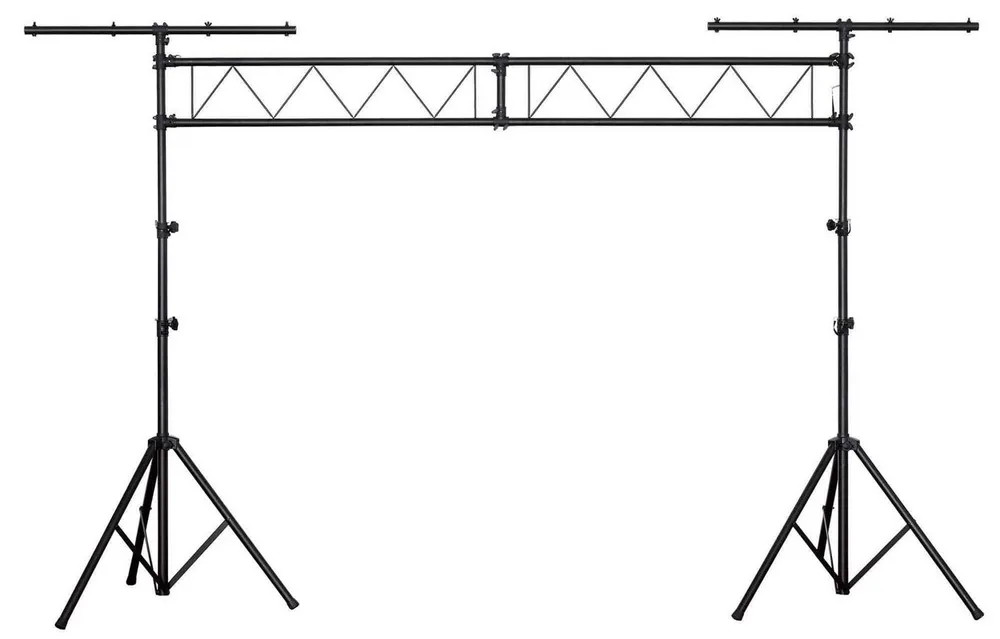 Showlite LTS-100 Traversen System Höhenverstellbar, Belastbar bis 75kg Lampenstativ (Höhenverstellbar von 1,50 - 3,00 Meter)