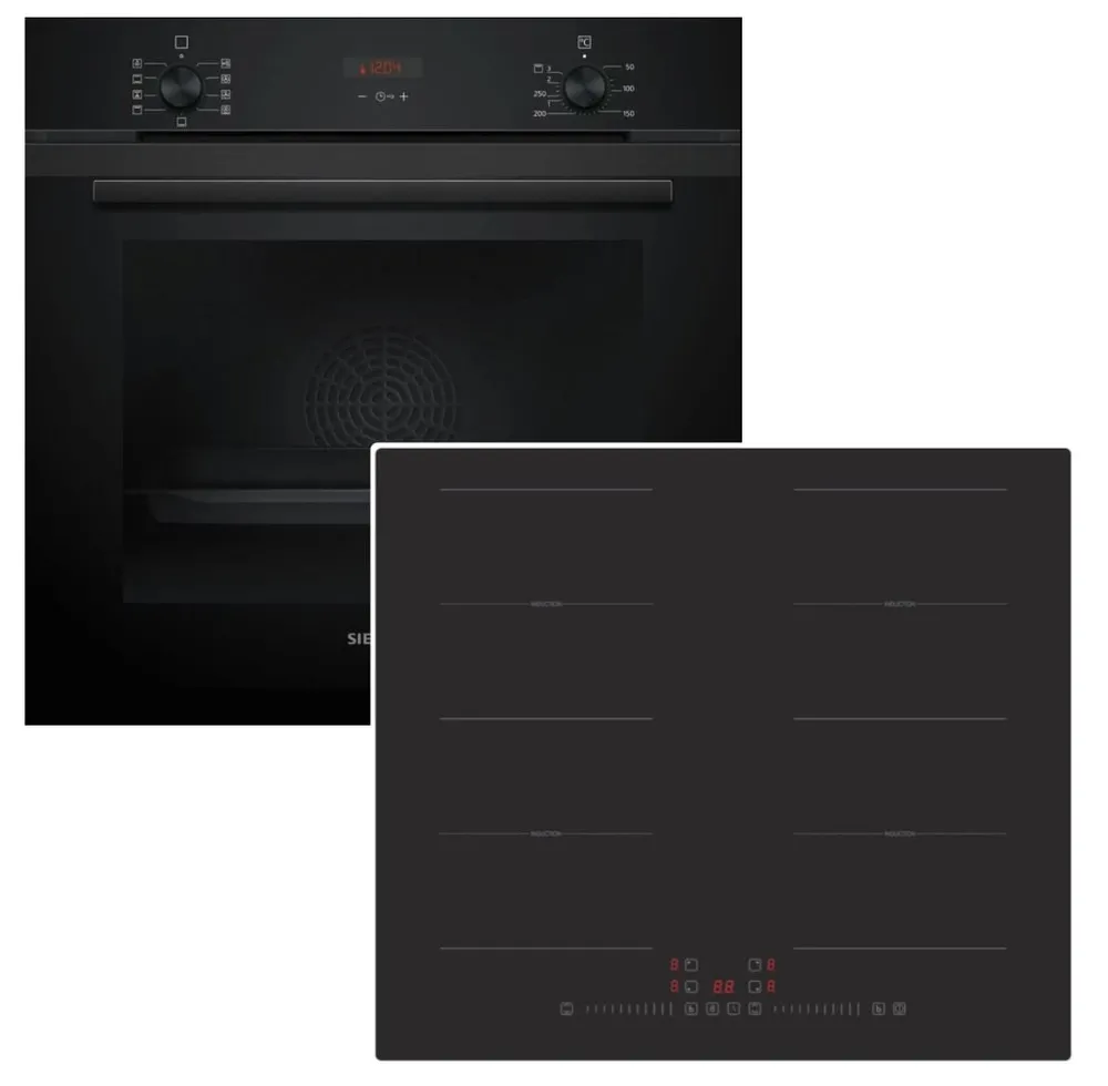 SIEMENS Backofen-Set Hydrolyse Teleskopauszug+PKM Induktionskochfeld rahmenlos autark 60cm, Hydrolyse
