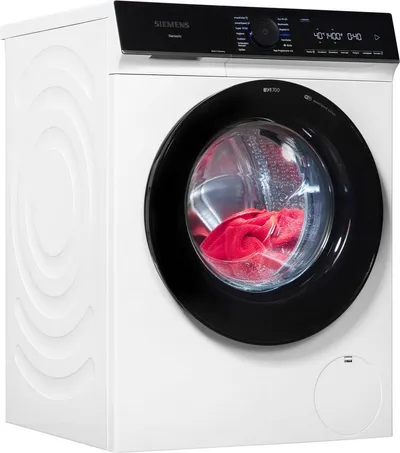 SIEMENS Waschmaschine iQ700 WG44B20Z0, 9 kg, 1400 U/min, Made in Germany, Knitter-Programm smartFinish, Antiflecken-System