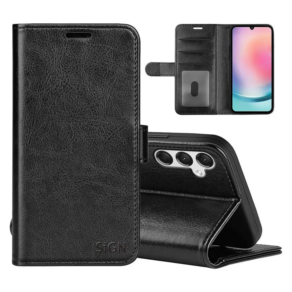 SIGN Wallet Cover for Samsung Galaxy A25 - Black