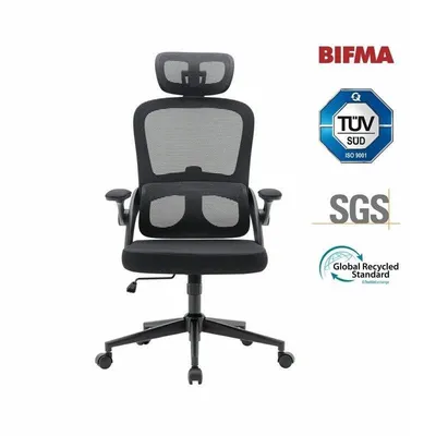 Bürostuhl Sihoo M102c Schwarz - Höhenverstellbar, Lendenwirbelstütze, Armlehnen Klappbar