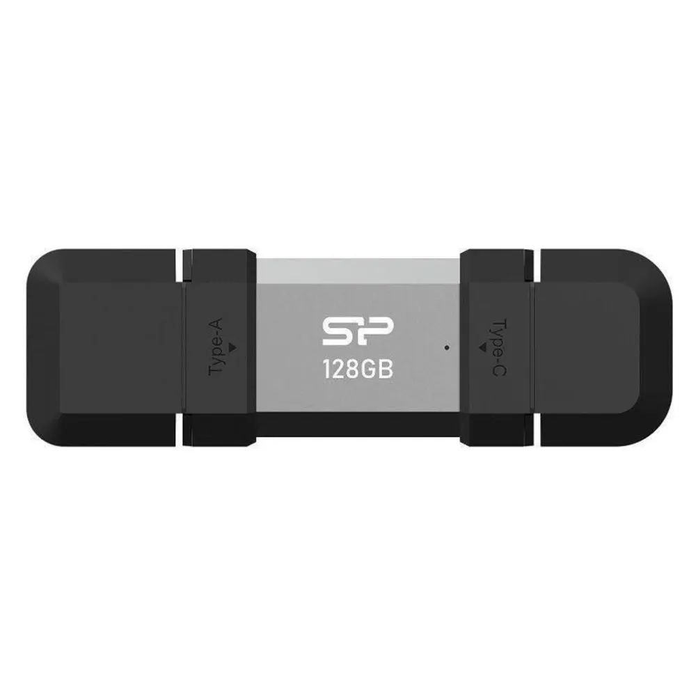Silicon Power 128 GB, USB TYPE-A and TYPE-C FLASH DRIVE, MOBILE C51, Silver