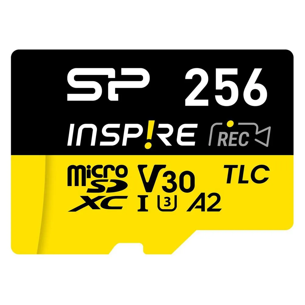 microSDXC Silicon Power Inspire 256GB UHS-I Class 10 170MB/s Schwarz Gelb