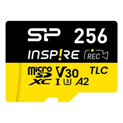 microSDXC Silicon Power Inspire 256GB UHS-I Class 10 170MB/s Schwarz Gelb