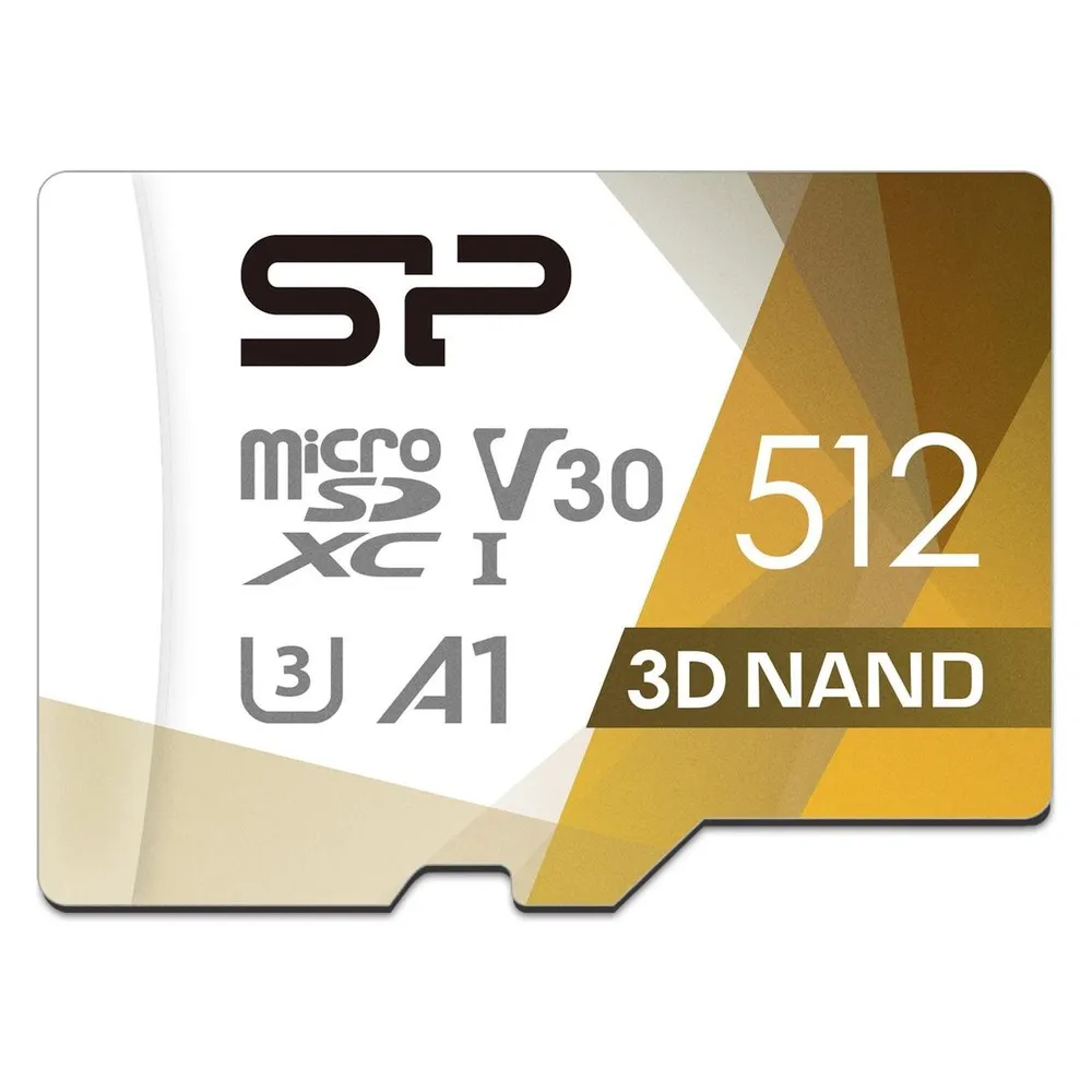 microSDXC Silicon Power SP512GBSTXDU3V20AB 512GB UHS-I U3 V30 100MB/s 80MB/s Gold/Weiß