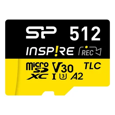 microSDXC Silicon Power Inspire 512GB UHS-I U3 V30 170MB/s 150MB/s schwarz-gelb