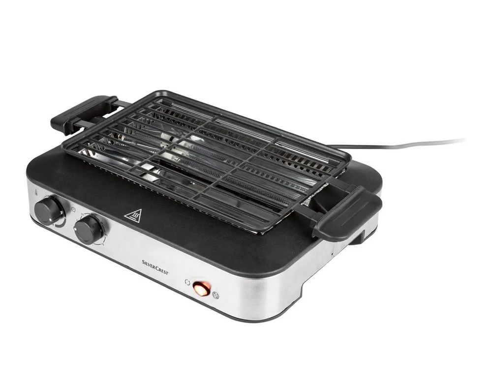 SilverCrest Tischgrill Multifunktionsgrill Tischgrill Grill mit Kebabfunktion 1600 Watt, 1600 W